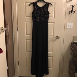 Floor length black gown